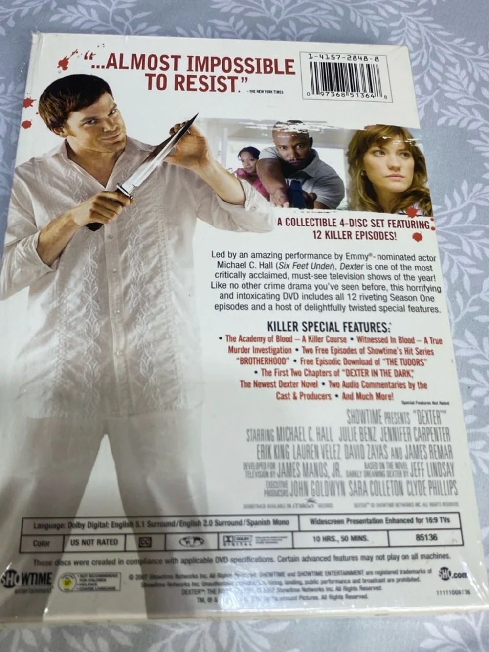 Dexter: The First Season DVD - White & Red Packaging